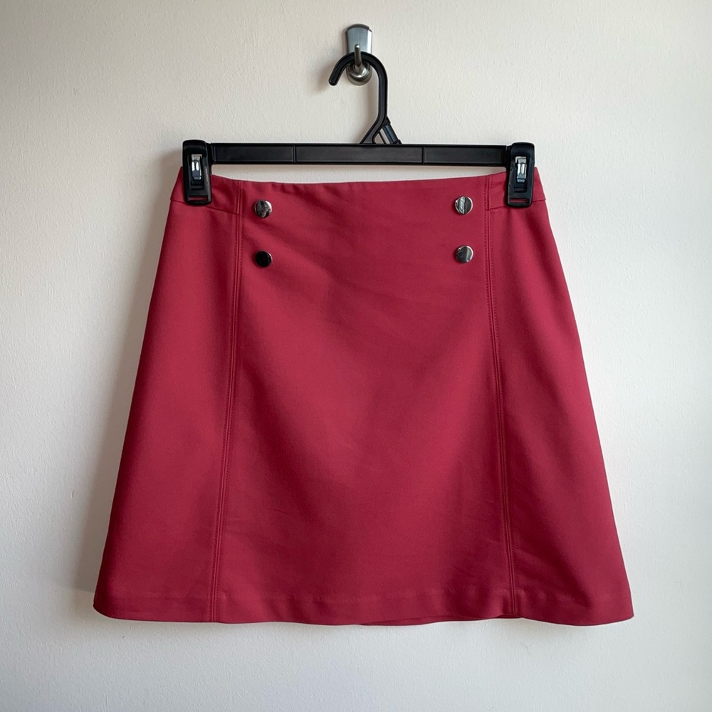 7th Avenue Design Studio New York & Company Orange Pink Mini Skirt
